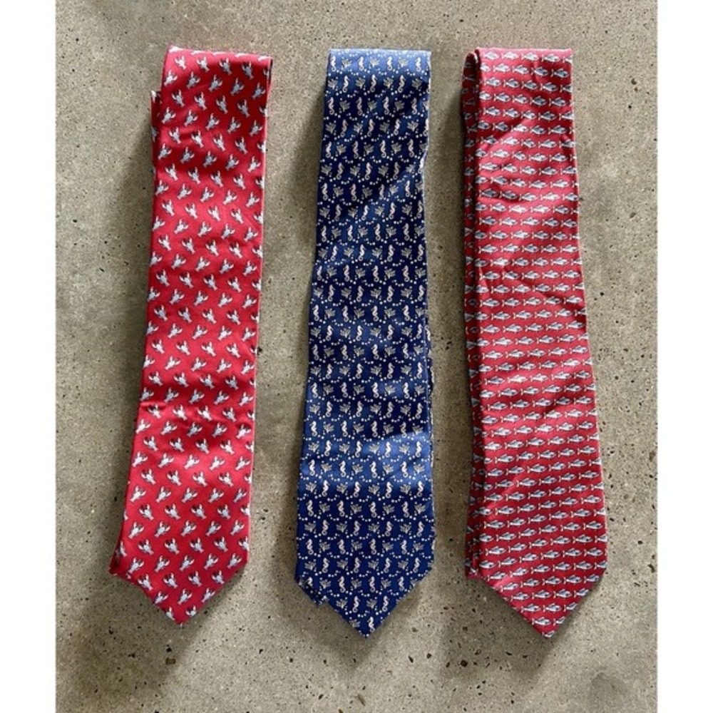 SERO Silk‎ Tie Necktie Lot Of 3 Sea Life Coastal Beach Nautical VGUC